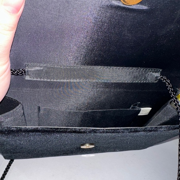 Vintage Black Beaded & Pearl Evening Clutch – Elegant Crossbody Formal Purse - Picture 3 of 4